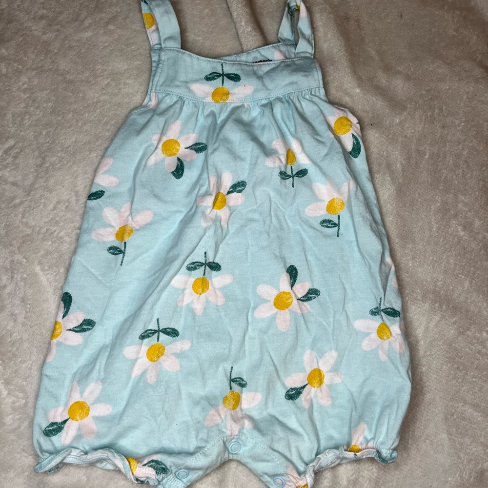12m blue daisy Romper